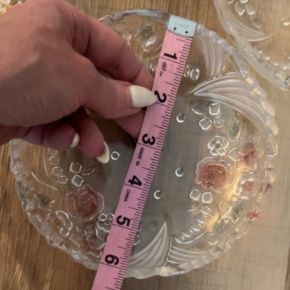 Set of 4 Vintage Mikasa pink floral cake plates - excellent condition - Picture 9 of 13